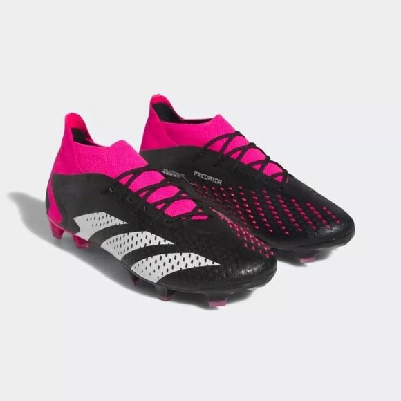 NEW adidas Predator Accuracy.1 FG Soccer Cleats GW4569 Black/White/Pink - Picture 8 of 8